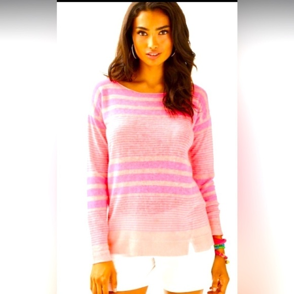 Lilly Pulitzer Camilla Stripe 100% linen Top XS - Picture 1 of 5
